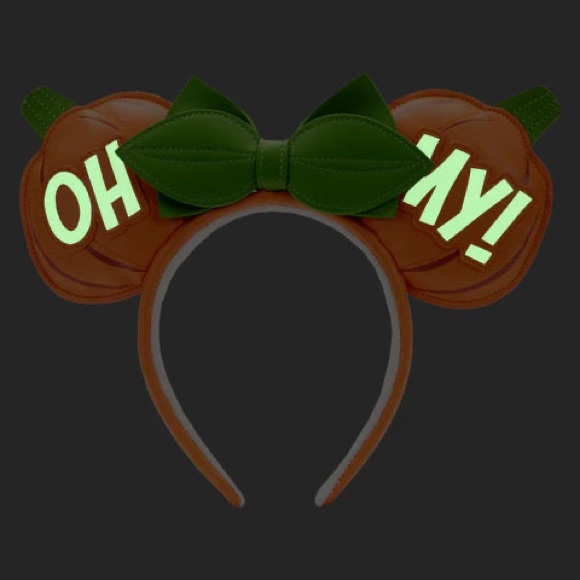 Loungefly Disney Minnie Mouse Pumpkin Oh My Ears Headband One Size GITD - Picture 2 of 4